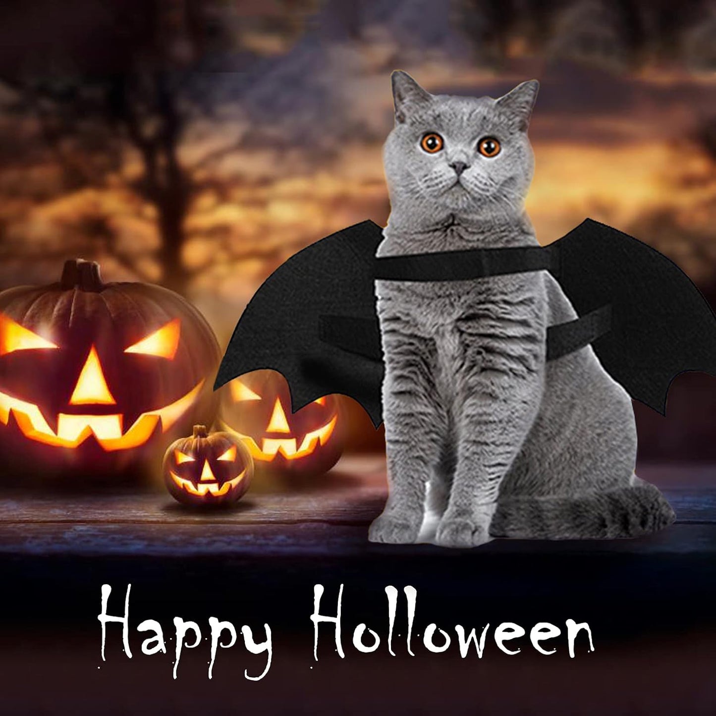 Dog Halloween Costumes, Cool Luminous Skeleton Bone Bat Wings Cosplay Cat Pets Costumes Dress up Apparel Accessories for Kitten Puppies